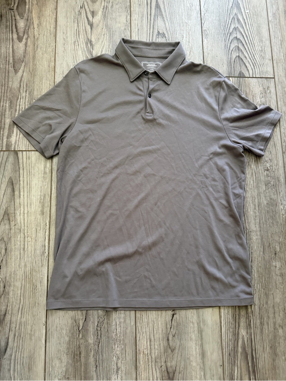 Charles Tyrwhitt Taupe cotton polo large